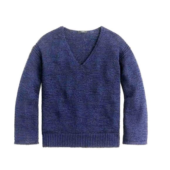 J. Crew Flare Sleeve Swing Sweater Navy Blue Style H7152 - Size XS - Picture 2 of 9